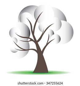 Isolated abstract tree on a white background