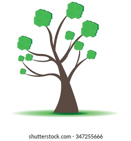 Isolated abstract tree on a white background
