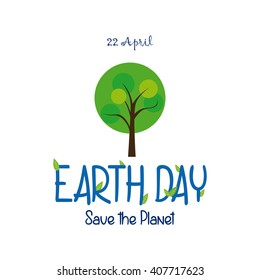 Isolated abstract tree on a white background with text and leaves