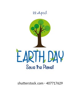 Isolated abstract tree on a white background with text and leaves