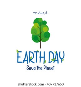 Isolated abstract tree on a white background with text and leaves