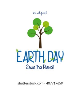 Isolated abstract tree on a white background with text and leaves