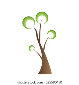 Isolated abstract tree on a white background, Vector illustration