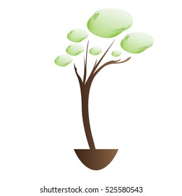 Isolated abstract tree on a white background, Vector illustration