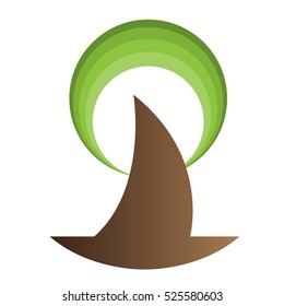Isolated abstract tree on a white background, Vector illustration