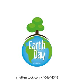 Isolated abstract tree and our planet on a white background