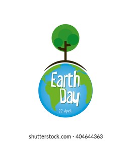Isolated abstract tree and our planet on a white background