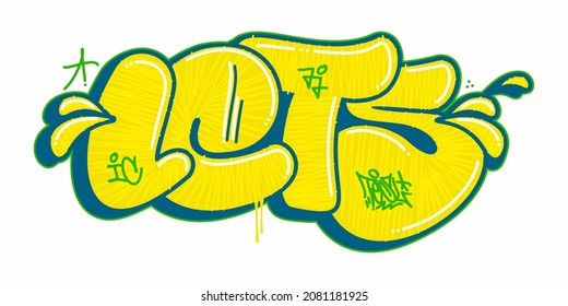 Isolated Abstract Urban Graffiti Street Art Word Lets Lettering Vector Illustration Art