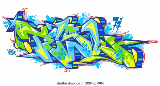 Isolated Abstract Urban Graffiti Street Art Style Word Tesl Lettering Vector Illustration  