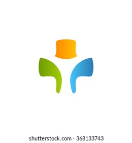 Isolated abstract vector logo. Plus symbol. Mathematic sign. Religious cross. Crossroad image. Colorful faith image. Ambulance label. Doctor's office emblem. 