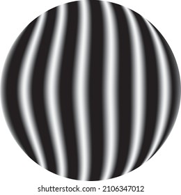 Isolated abstract vector object. Black and white striped ball.Template,background,icon.