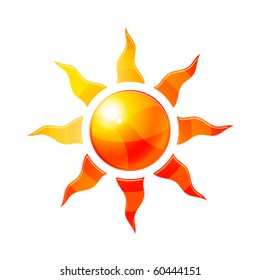 Isolated Abstract Vector Sun Symbol