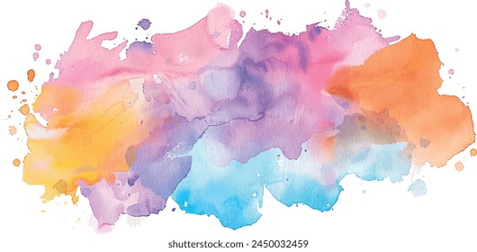 isolated abstract watercolor background with splashes pastel colors	