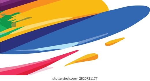 Isolated abstract wave artwork featuring bold, vibrant brush strokes with a fluid, energetic composition.