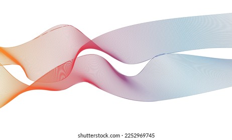 Isolated abstract wave in bright colors on white background for design
