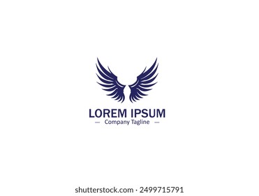 Isolated Abstract Wing Feather Silhouette Vector for Modern Logo Icons