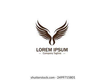 Isolated Abstract Wing Feather Silhouette Vector for Modern Logo Icons