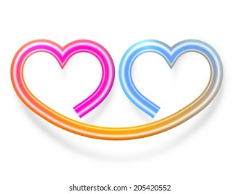 Isolated abstraction - two hearts of wires.