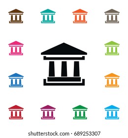 Isolated Academy Icon. Courthouse Vector Element Can Be Used For Academy, Courthouse, Theater Design Concept.