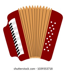 Isolated accordion icon. Musical instrument