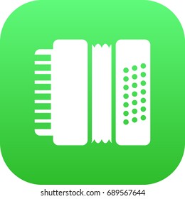Isolated Accordion Icon Symbol On Clean Background. Vector Harmonica Element In Trendy Style.
