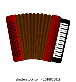 Isolated accordion. Musical instrument