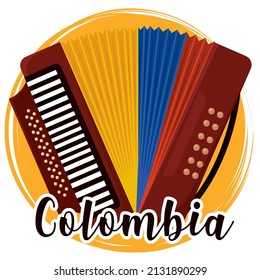 Isolated accordion musical instrument Colombia Vector illustration