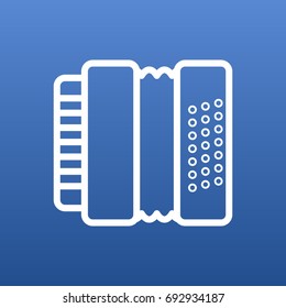Isolated Accordion Outline Symbol On Clean Background. Vector Harmonica  Element In Trendy Style.