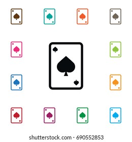Isolated Ace Icon. Spades Vector Element Can Be Used For Ace, Spades, Cards Design Concept.