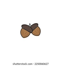 Isolated acorns vector illustration. Acorns icon.