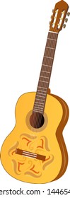 Isolated acoustic guitar vector illustration