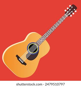 Isolated acoustic  guitar  Vector illustration