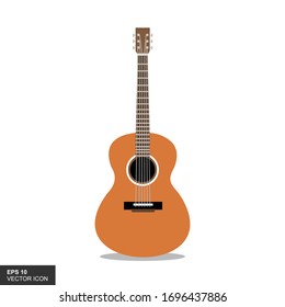 Isolated acoustic guitar with a white background. Vector illustration