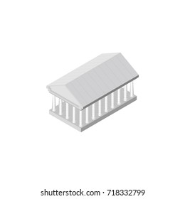 Isolated Acropolis Isometric. Athens Vector Element Can Be Used For Acropolis, Athens, Museum Design Concept.