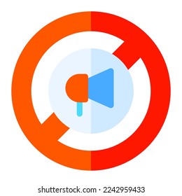 Ad-Block-Symbol einzeln auf weißem Hintergrund. Megaphone, Bullhorn, Werbung, Verbot, Warnung, Internet, Seo