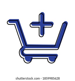 Isolated add button online digital marketing colorful icon in white background- Vector