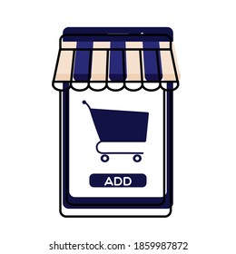 Isolated add button online digital marketing colorful icon in white background- Vector