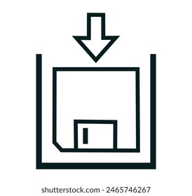 Isolated add disket symbol. Graphical symbols for use on equipment
