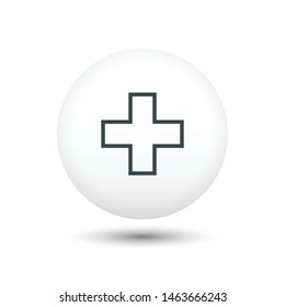 isolated add plus icon vector. modern 3d icon button. 