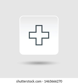 isolated add plus icon vector. modern 3d icon button. 