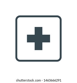 isolated add plus icon vector. flat icon button.