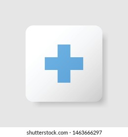 Isolated Add Plus Icon Vector. Modern 3d Icon Button. 