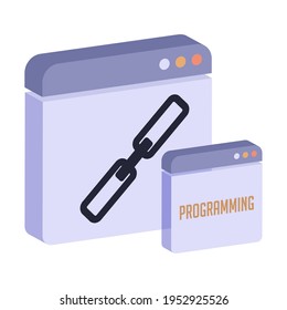 Isolated adjunt programming computer tecnology web icon- Vector