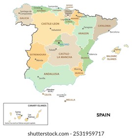 Mapa de divisões administrativas isoladas de Espanha