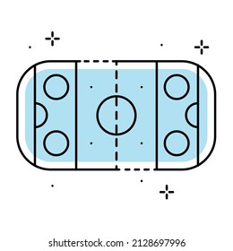 Isolated Aerial View Of A Hockey Field Icon Vector