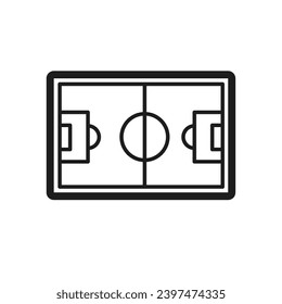 Isolated aerial view of a soccer field icon Flat design Vector illustration