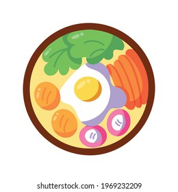 Isolated aerival view of a ramen food icon