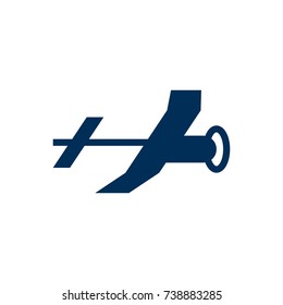 Isolated Aeromodeling Icon Symbol On Clean Background. Vector Flying  Element In Trendy Style.