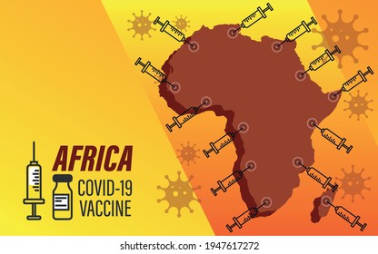 Isolated Africa continent map icon with a syringe