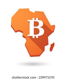 Isolated Africa continent map icon with a currency sign